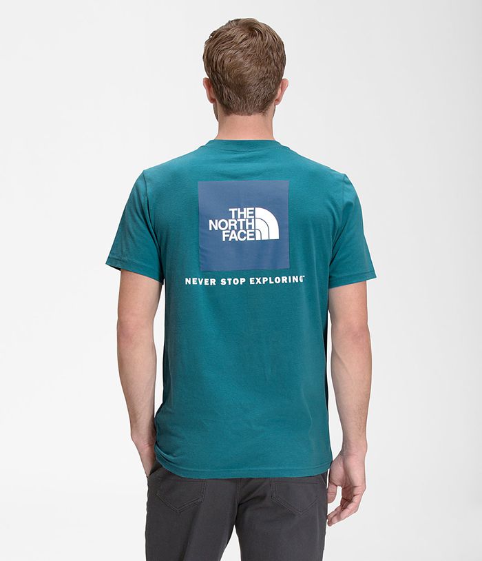 The North Face Short Sleeve Box NSE Mens T-Shirts Blue 528391-MUA